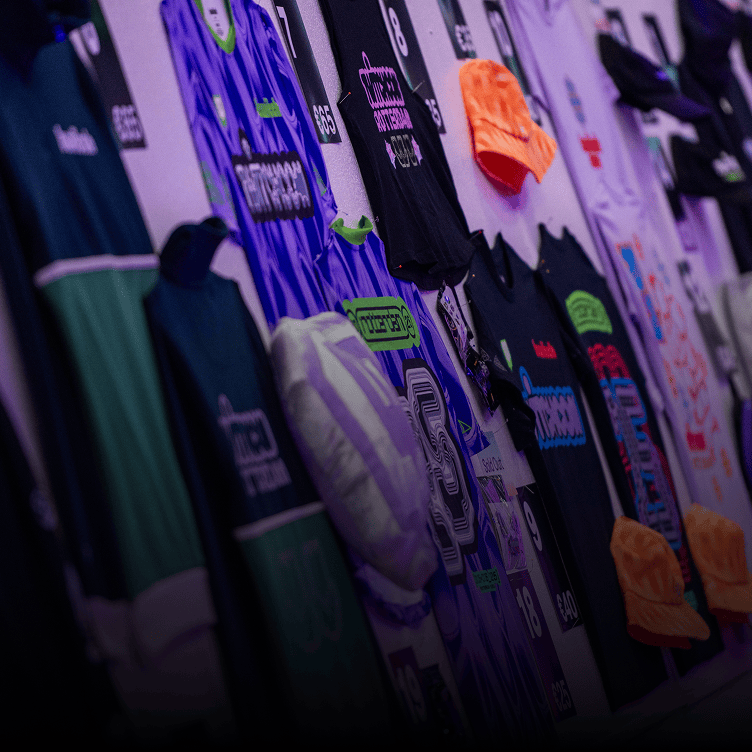 Exclusive merch and swag on display at the Loot Cave